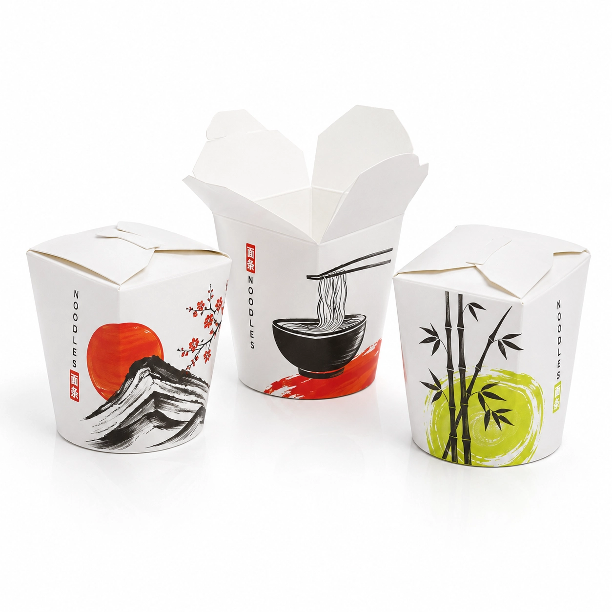 Bedruckte Nudel- und Foodboxen