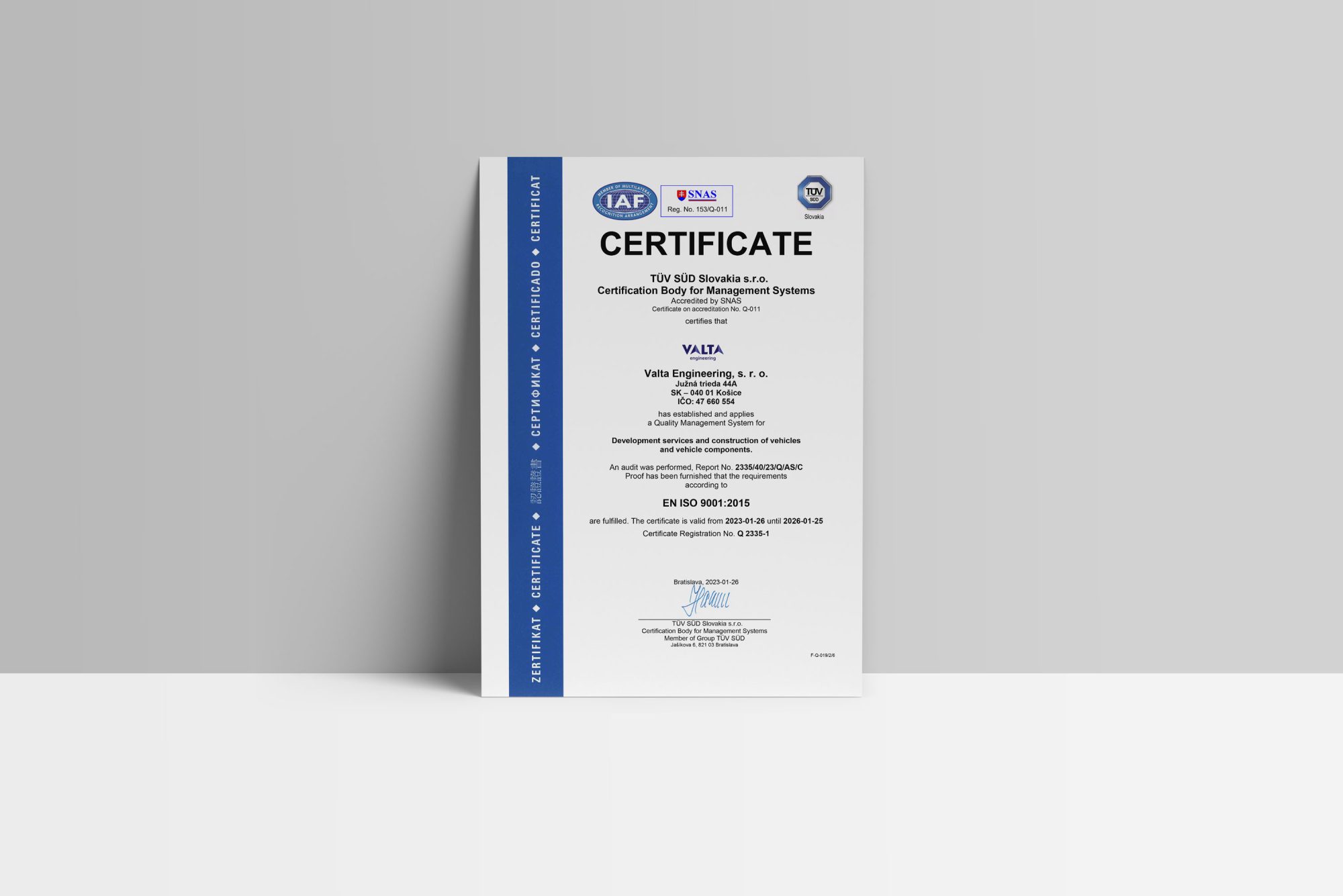 ISO-9001-Zertifikat