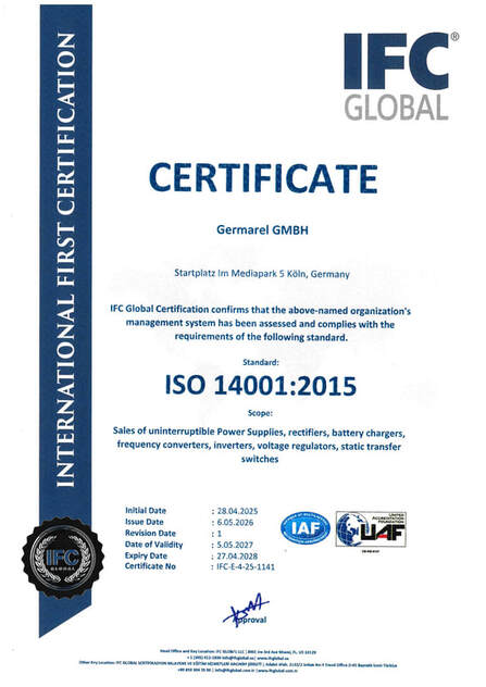 ISO 14001:2015 Zertifikat