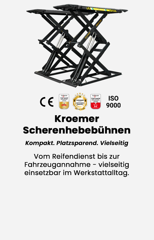 Kurzhubscherenhebebühne im Werkstatteinsatz