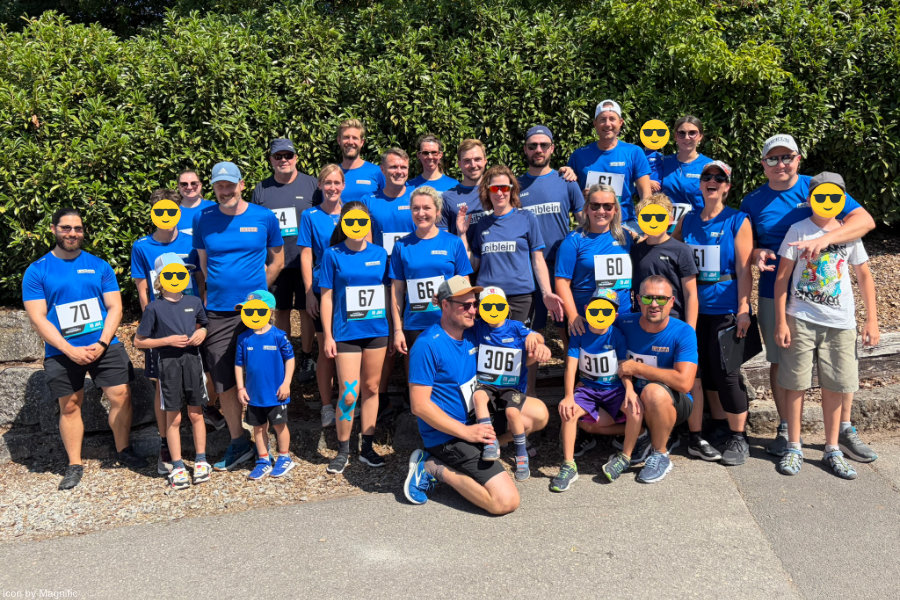 Team von Leiblein mit Familien und Freunden beim Spendenlauf
