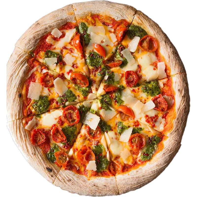 Geschnittene Handelsmarken-Pizza