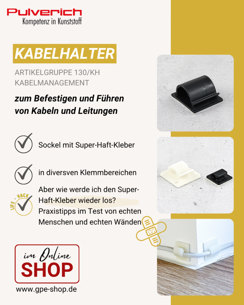 Kabelhalter mit Super-Haft-Kleber