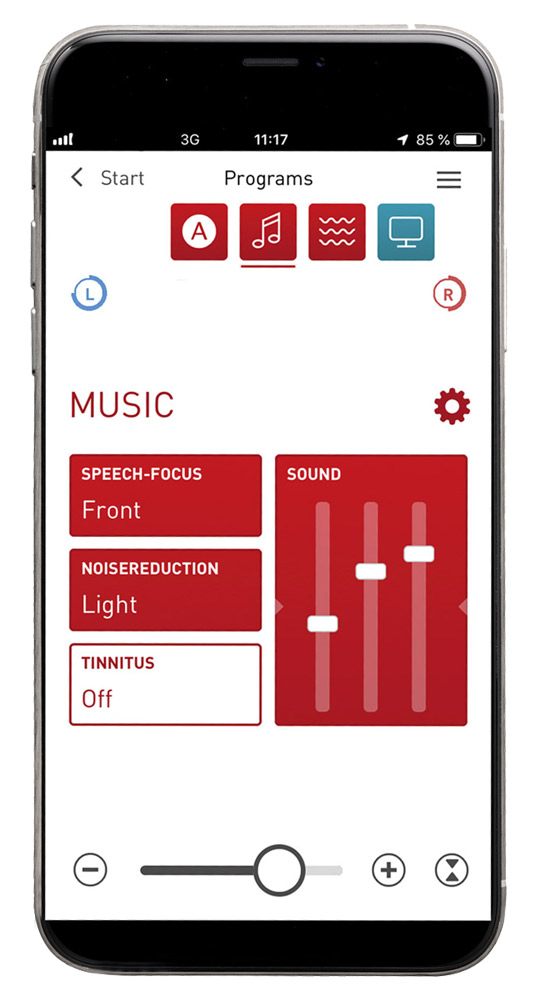 audifon Smartphone-App zur Steuerung der Wings-Hörsysteme