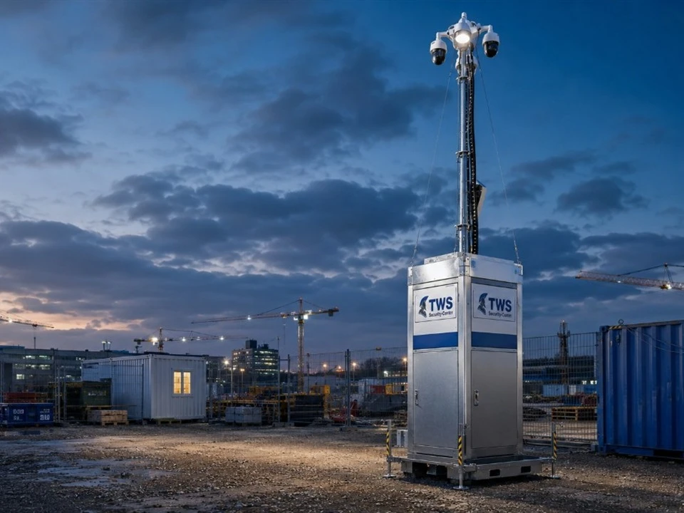 Mobiler Videoturm zur Baustellenüberwachung