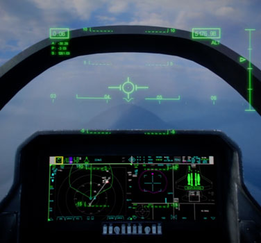 F-35-Cockpit mit digitalem Heads-Up-Display