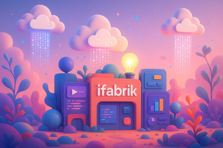 Illustrative Darstellung der digitalen Fabrik ifabrik