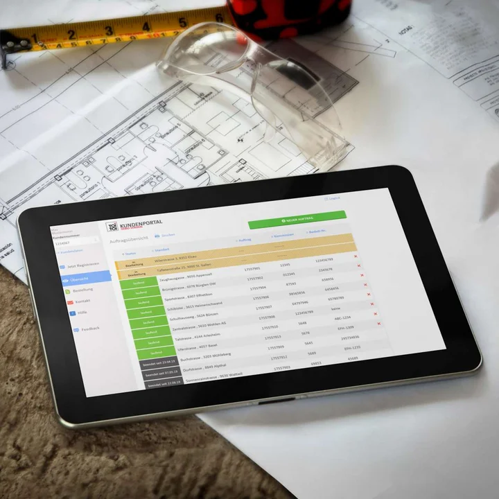 Kundenportal auf Tablet