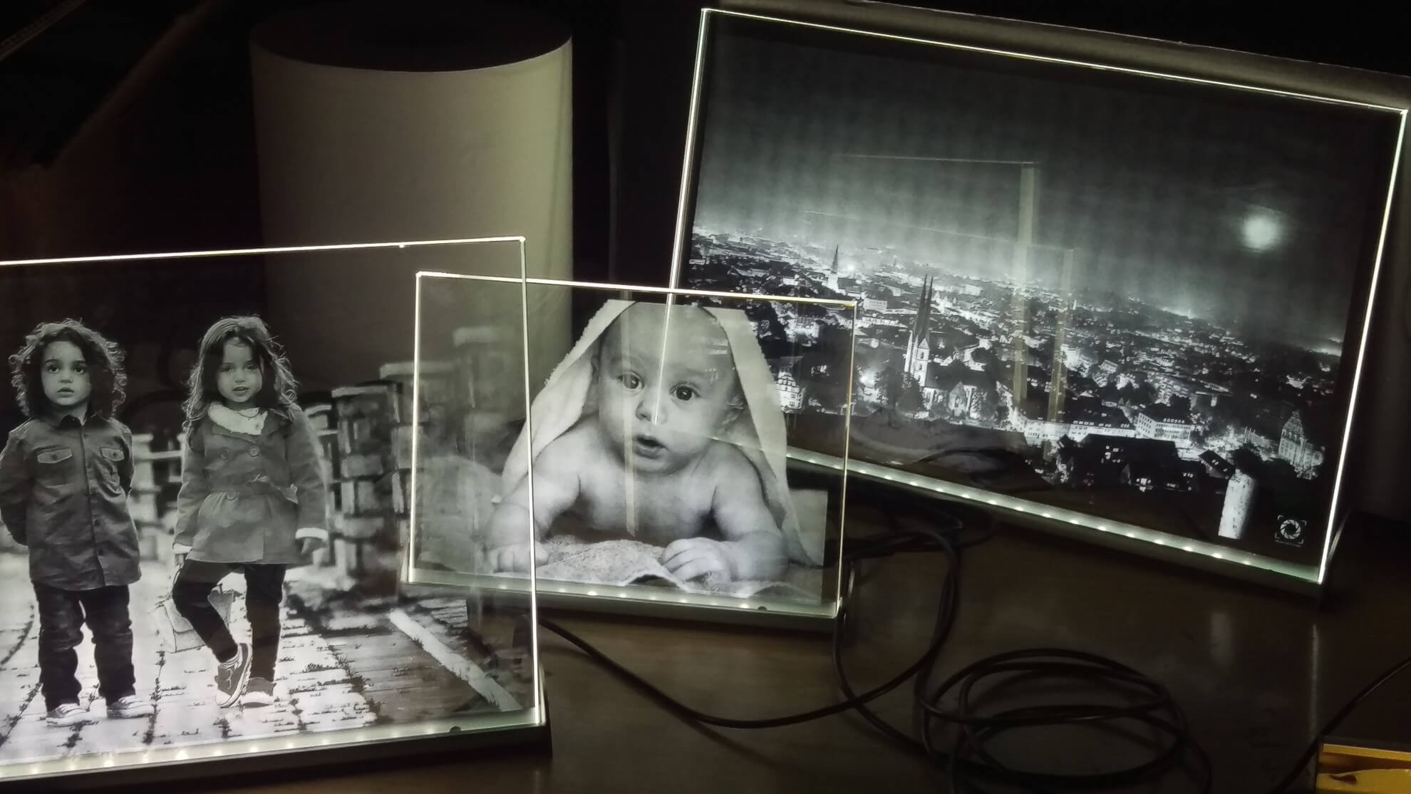 Glasbilder mit LED-Beleuchtung (Cristallights)