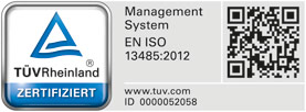 TÜV-zertifiziertes Qualitätssystem (ISO 13485)