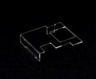 Werkstück aus PMMA, linear erwärmt und umgeformt