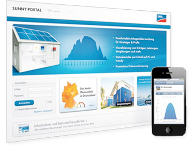 Wartung und Fernüberwachung über SMA Sunny Portal