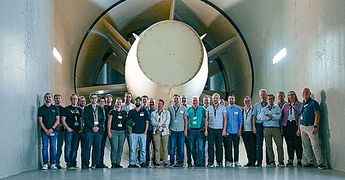 Team im Aerodynamik- und Aeroakustik-Windkanal