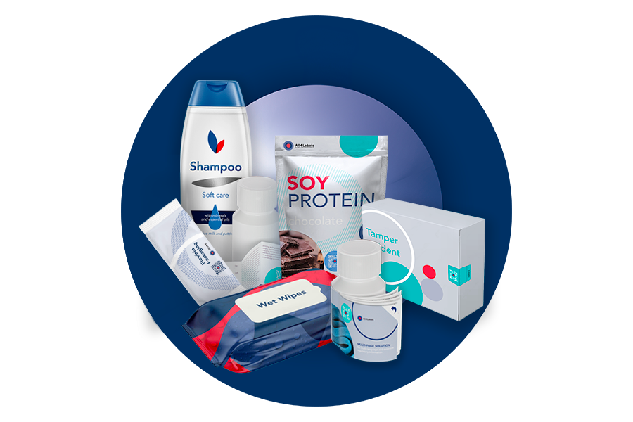 Produktmockups Etiketten