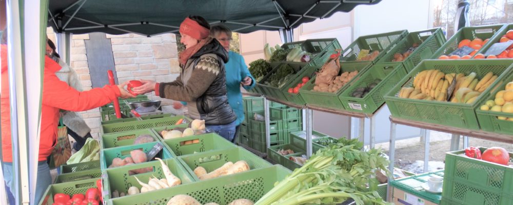 Bio-Ring Stand auf einem Markt