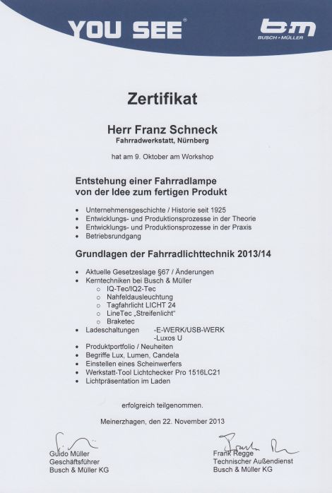 Fahrradbeleuchtung (Busch & Müller)