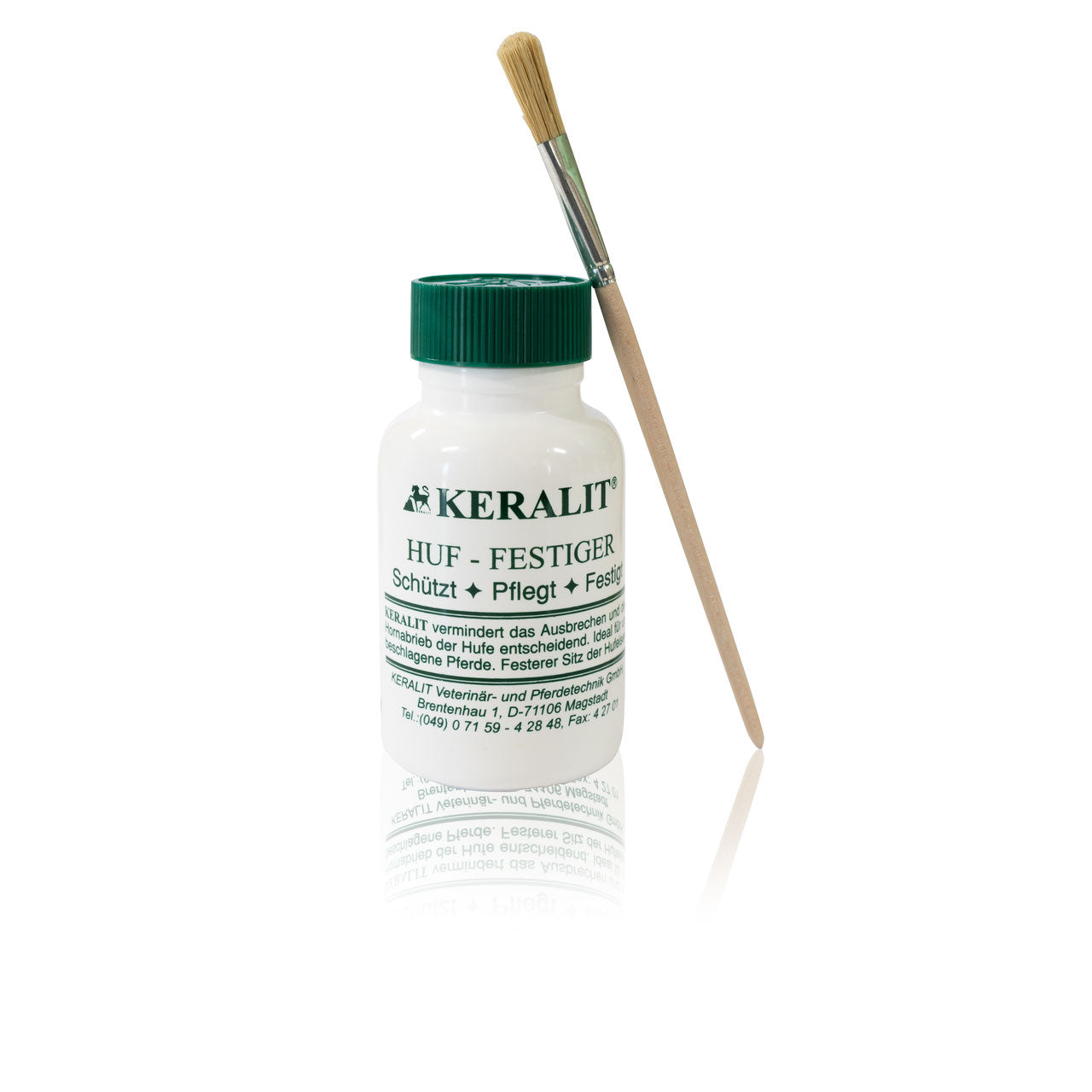 Keralit Huf-Festiger in der Flasche mit Pinsel
