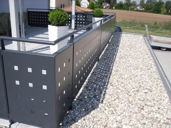 Terrassengeländer, Aluminium gepulvert