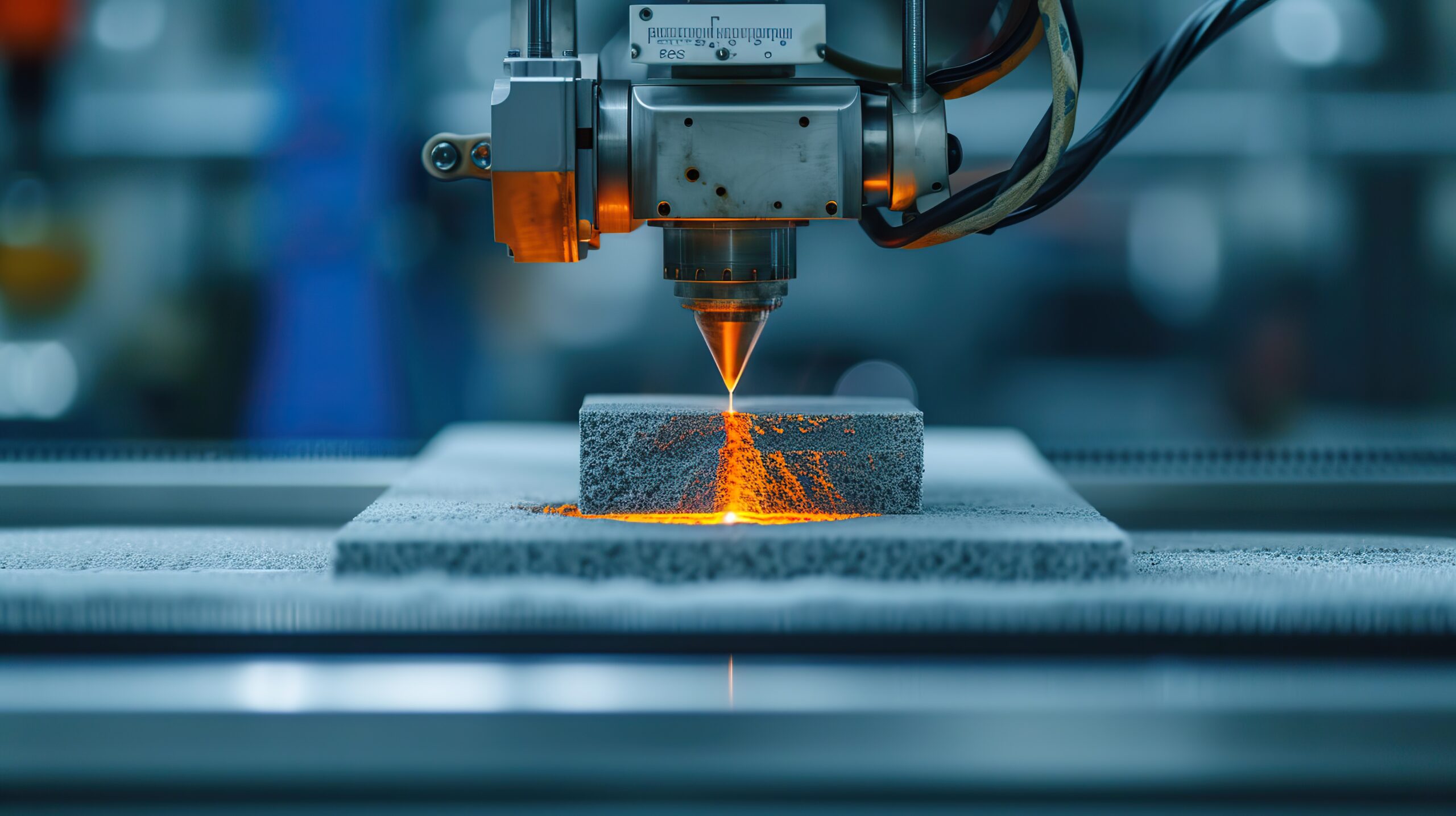 Laser in Bearbeitung eines Werkstücks