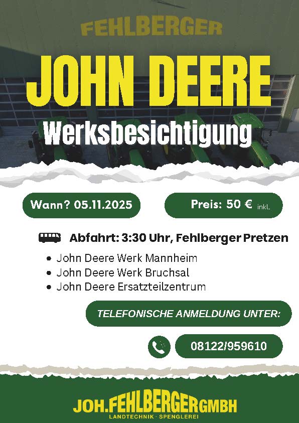 John-Deere-Werksbesichtigung am 05.11.2025