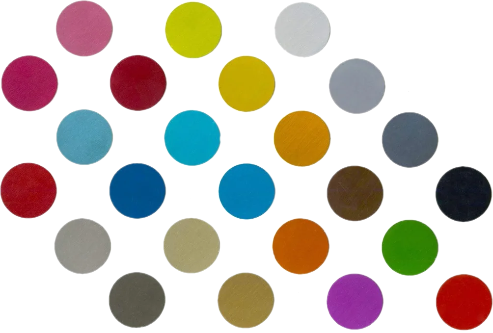 Farbpalette der Anodisierungsoptionen