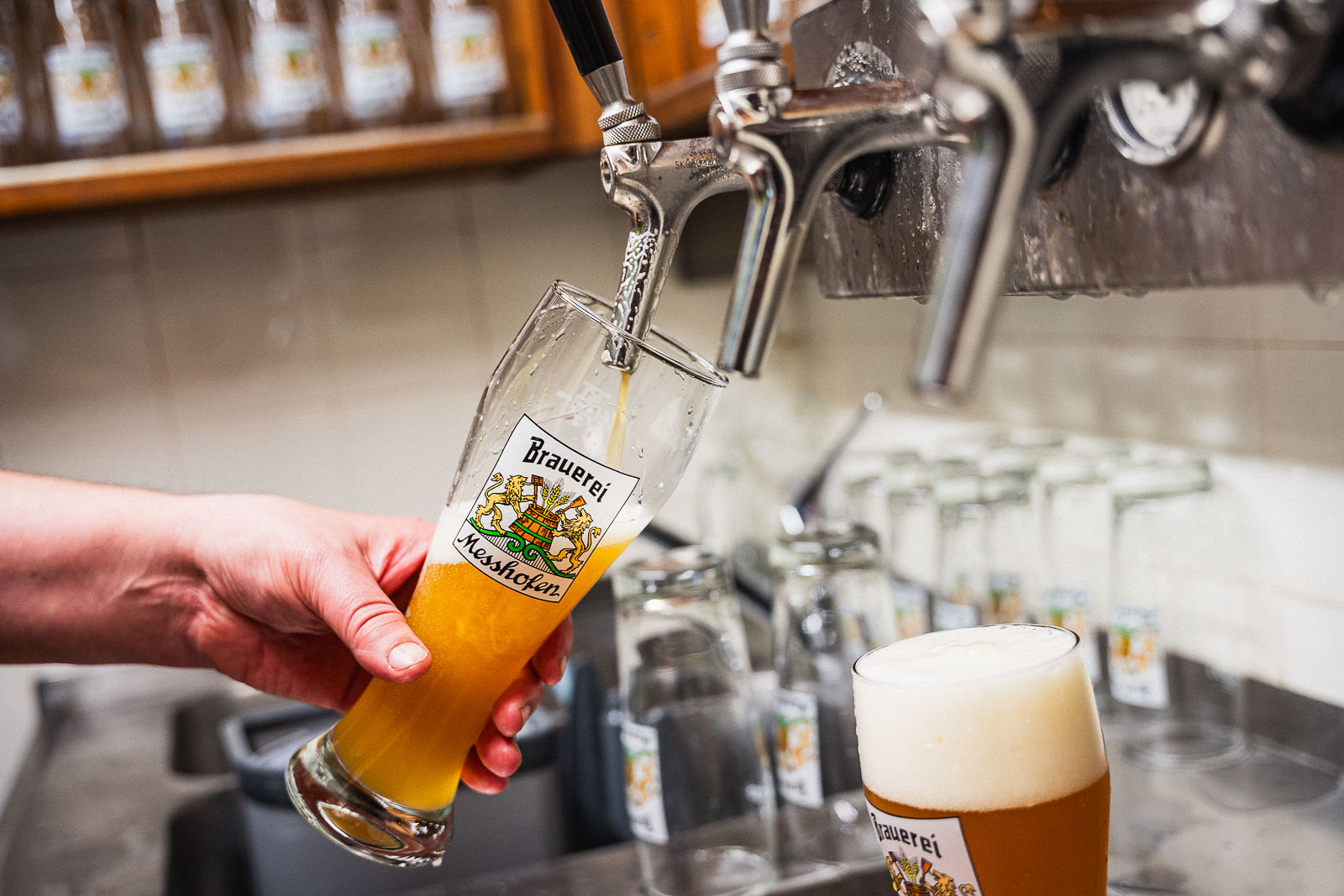 Frisch gezapftes Weizenbier