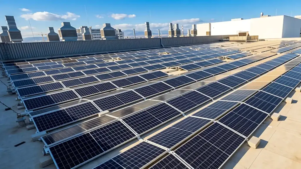 Flachdach-PV-Anlage Siemens Mobility