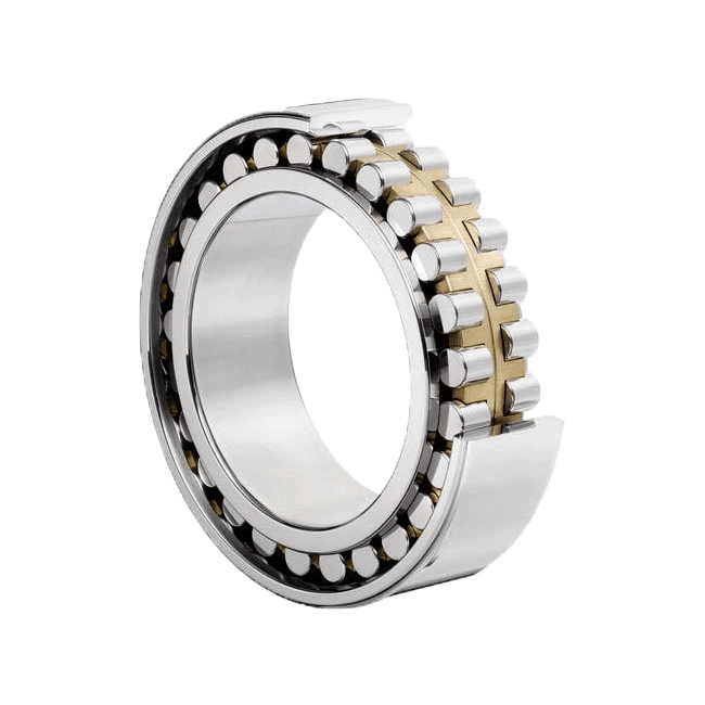 Cylindrical roller bearing with brass cage