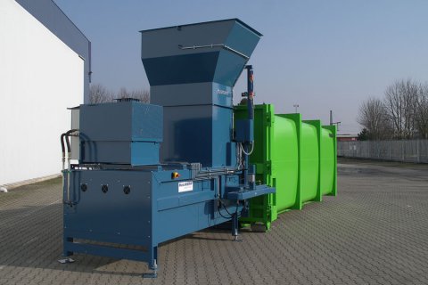Stationäre Presse MP mit Trichteraufbau
