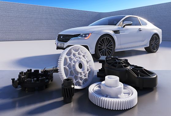 Plastic gearing and hybrid components for automotive
