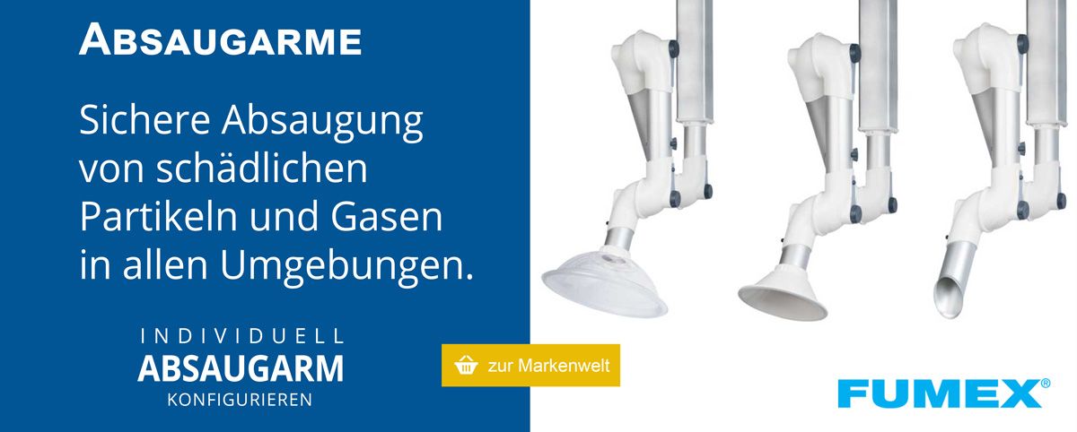 Quellabsaugung / Absaugarme für Labor und Werkstatt
