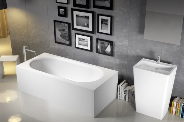 Freistehende Badewanne (Mineralwerkstoff)