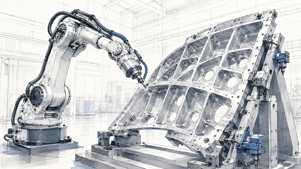 Roboterfräsen großer Aluminiumbauteile (Raumfahrt)