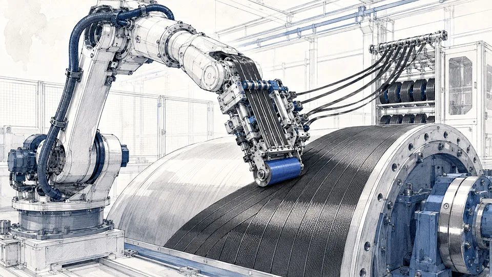 Automated Fiber Placement von Composite-Bauteilen