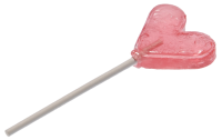 Herz-Lollies 8g Kirsche mit individuellem Etikett