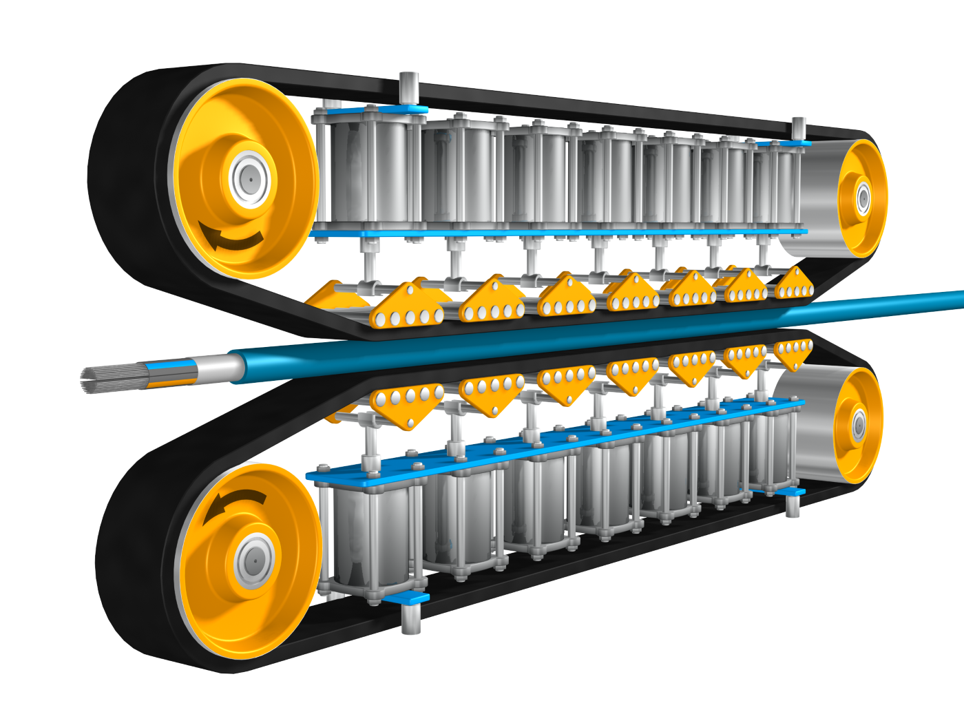 Antriebssystem mit Riemenabzügen (Illustration)