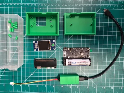 Sensorbaugruppe mit 3D-gedrucktem Gehäuse und Akku