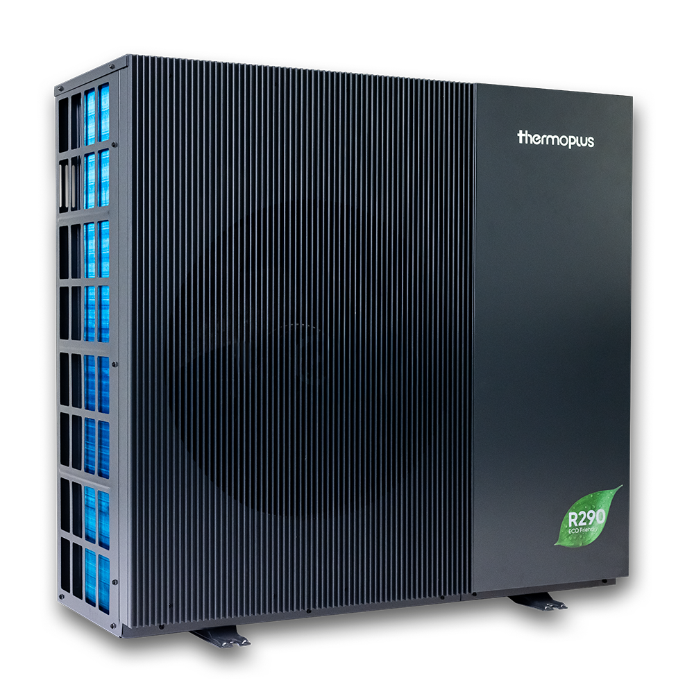 Thermoplus Wärmepumpe in seitlicher Ansicht