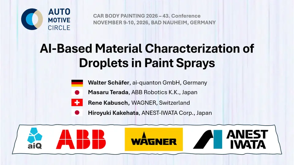 Vortrag KI-Charakterisierung von Lacktröpfchen, Car Body Painting 2026