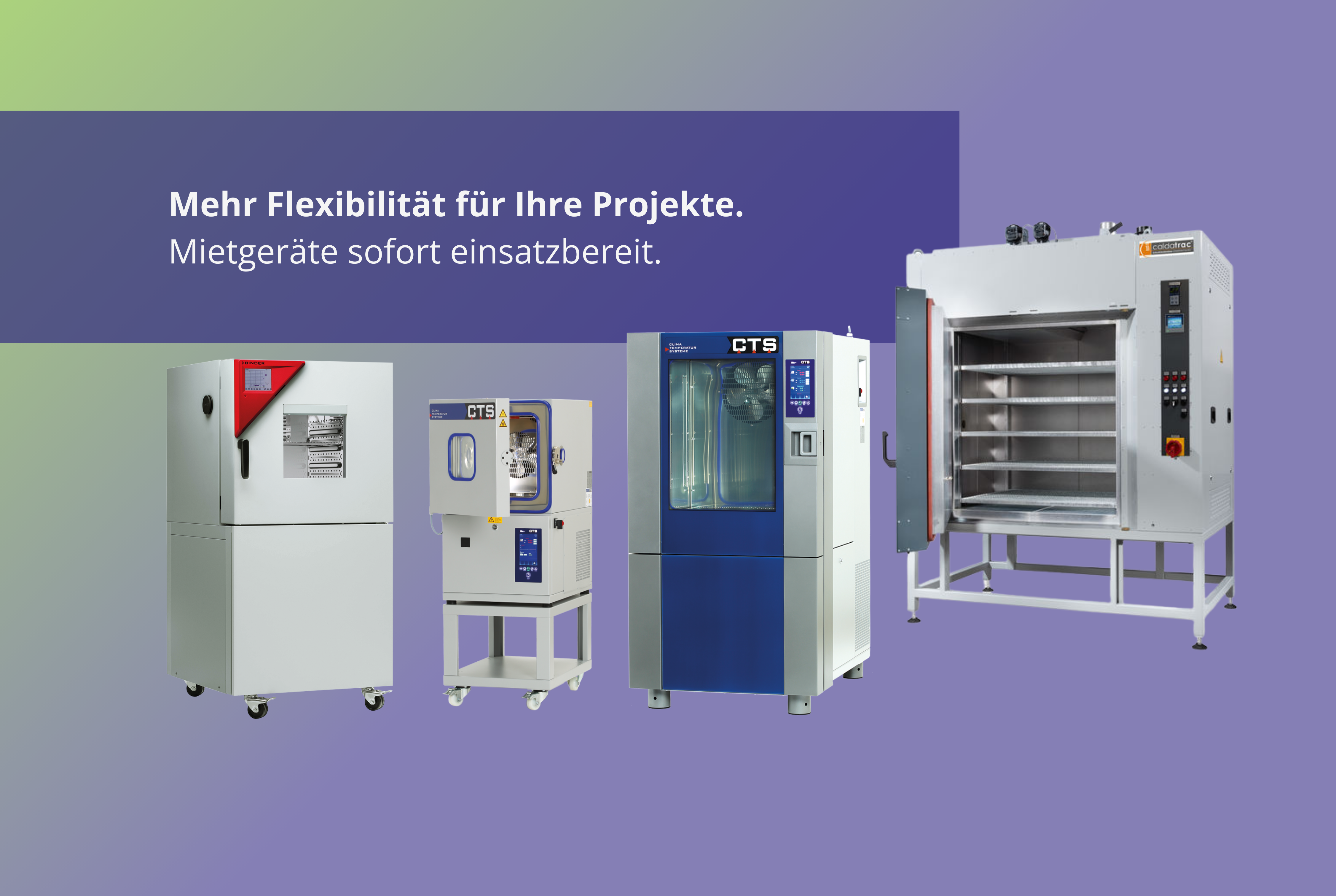 Mietgeräte für Umweltsimulation und Wärmeprozesstechnik