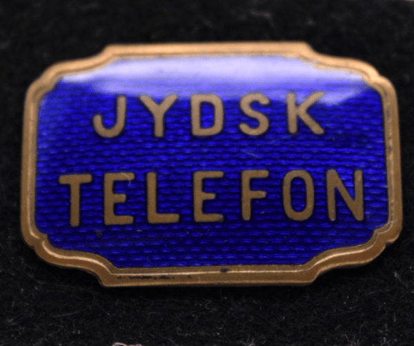 Emaille Brosche "Jydsk Telefon" Vintage, Dänemark