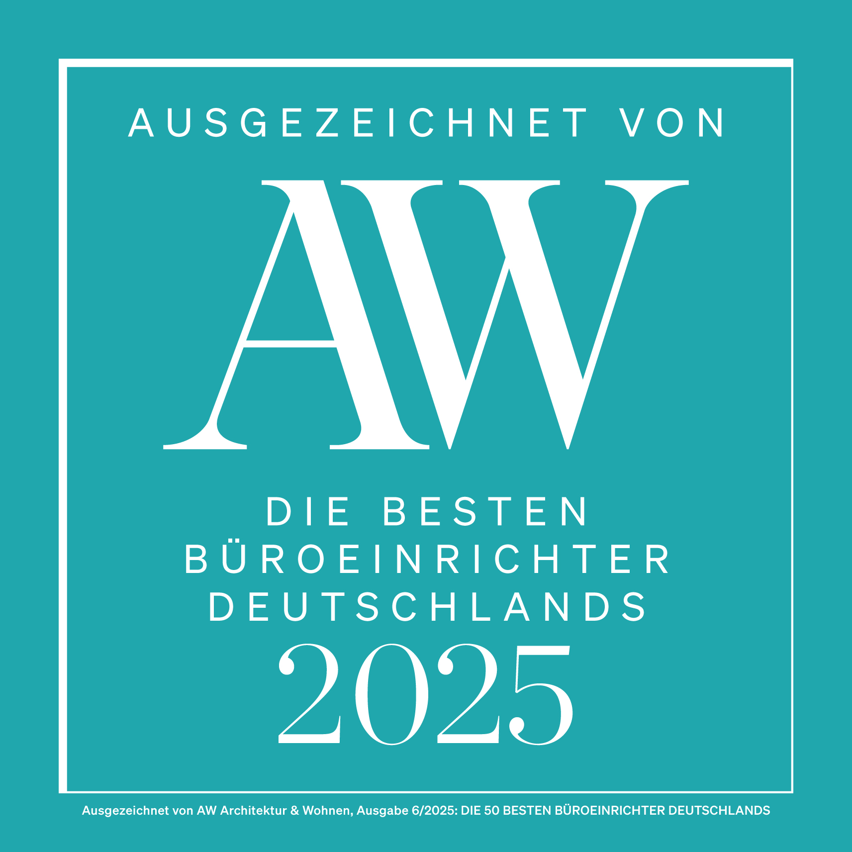 Auszeichnung als einer der besten Büroeinrichter Deutschlands 2025