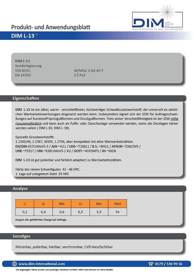 Datenblatt DIM L-13