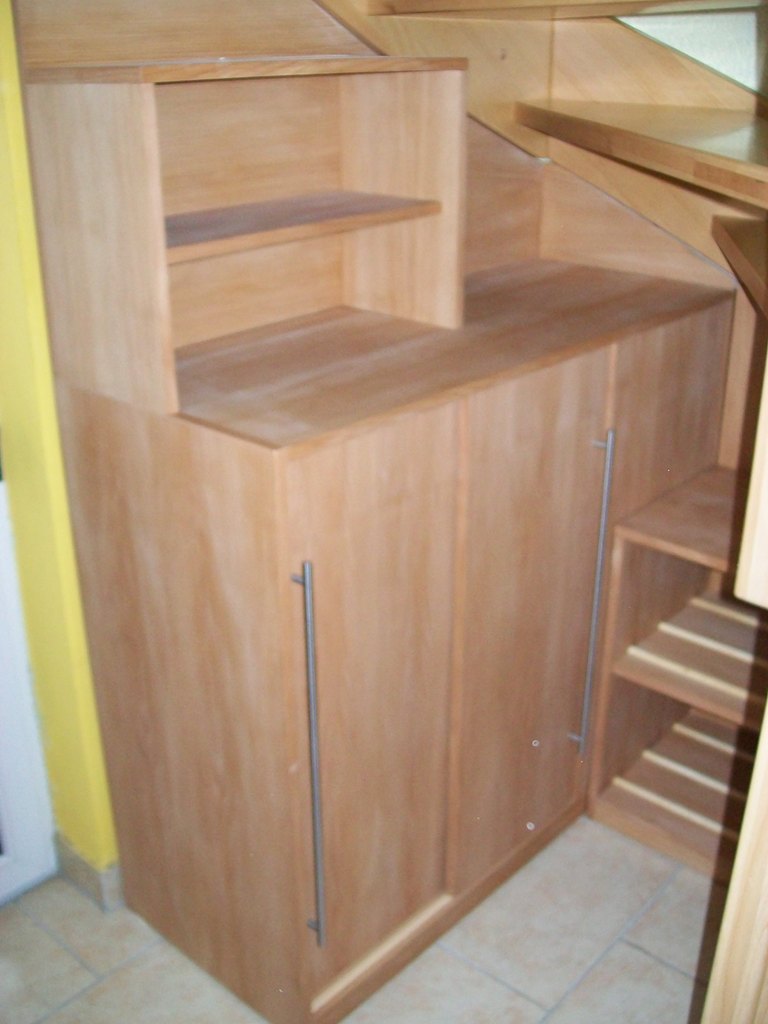 Schuhschrank, Buche furniert und gewachst
