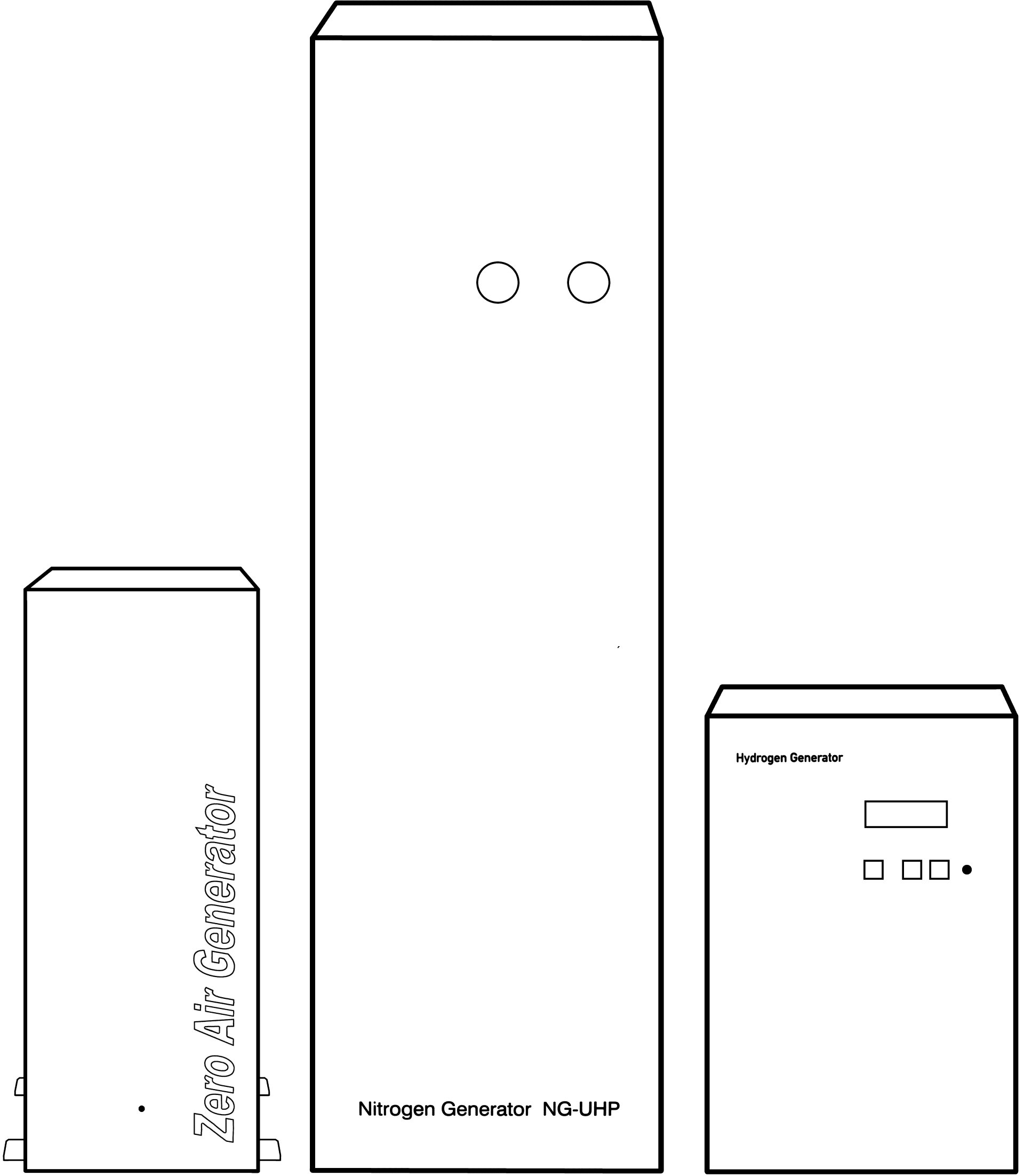 Null-Luft-, Wasserstoff- und UHP-Stickstoff-Generatoren (ZA, HG, NG UHP)