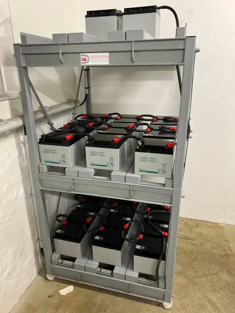 Batteriegestell mit verschalteten Batterieblöcken