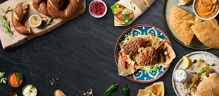 Orientalische Fladenbrote und Pita