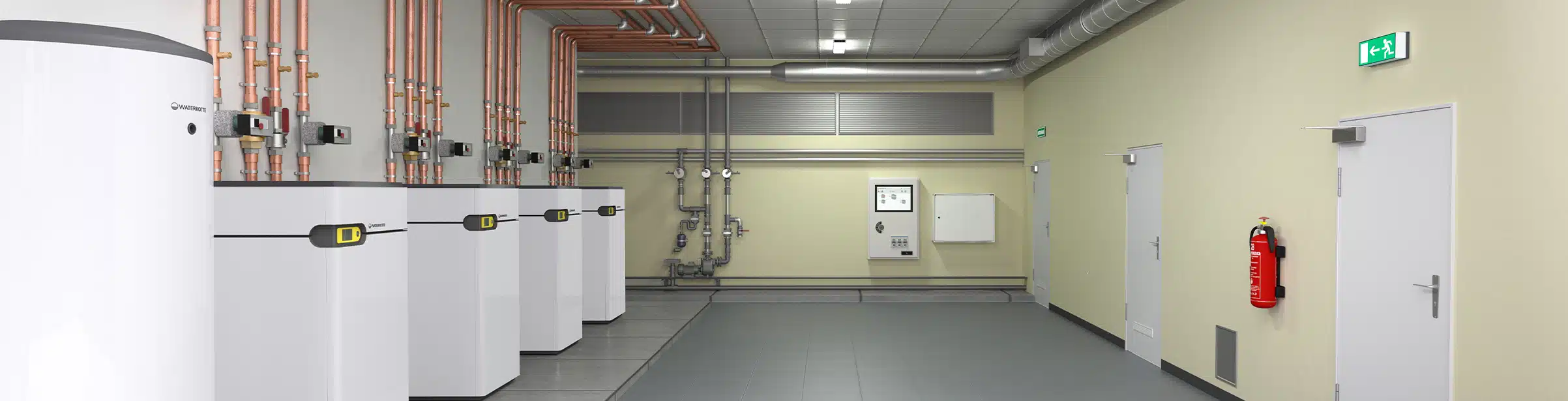 Wärmepumpeninstallation im Keller