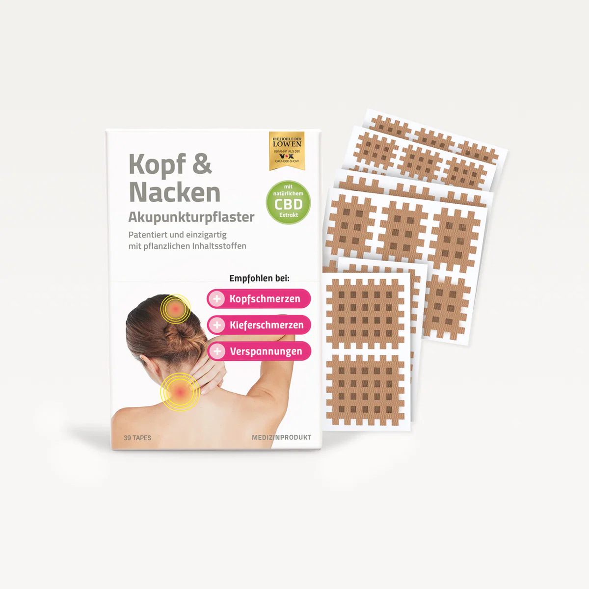 Gitterpflaster für Kopf & Nacken mit CBD