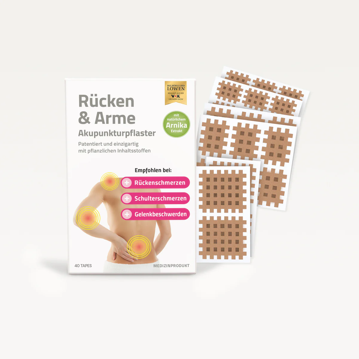 Gitterpflaster für Rücken & Arme mit Arnika